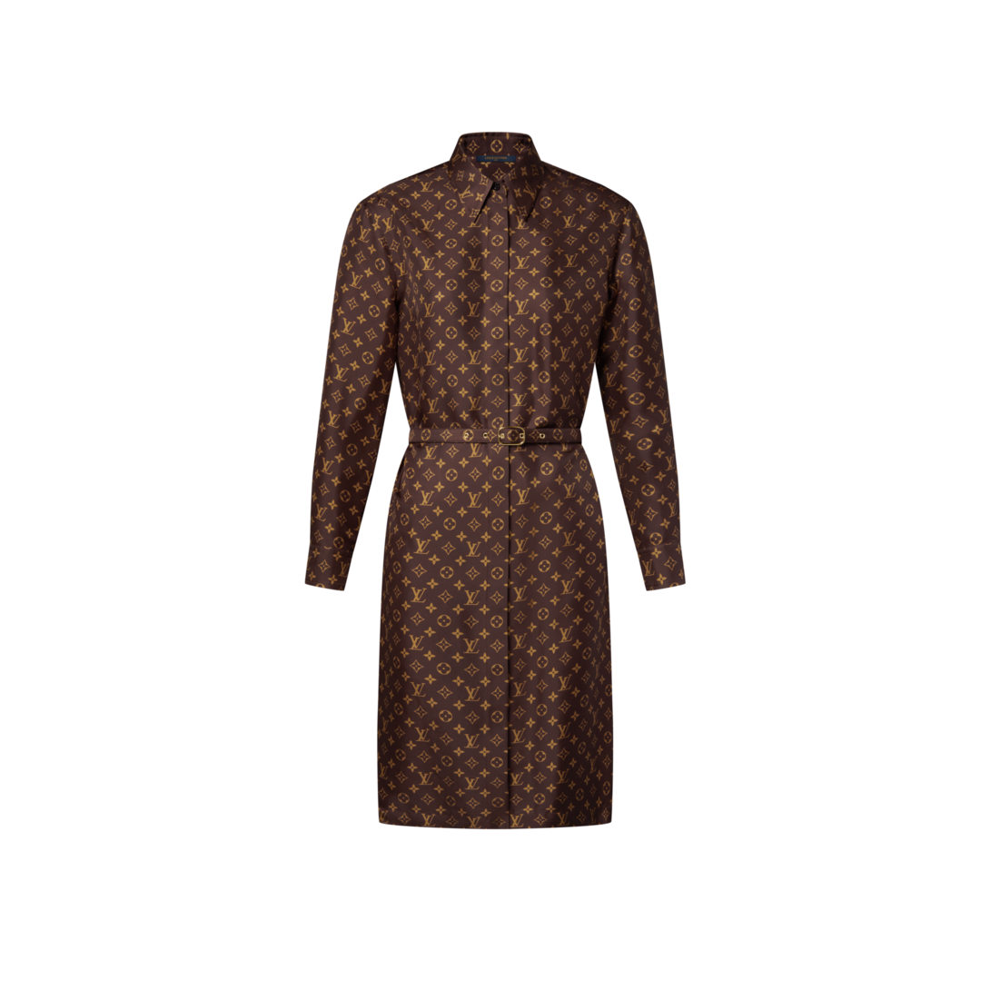 Monogram Silk Shirt Dress - Women - Ready-to-Wear | LOUIS VUITTON ®